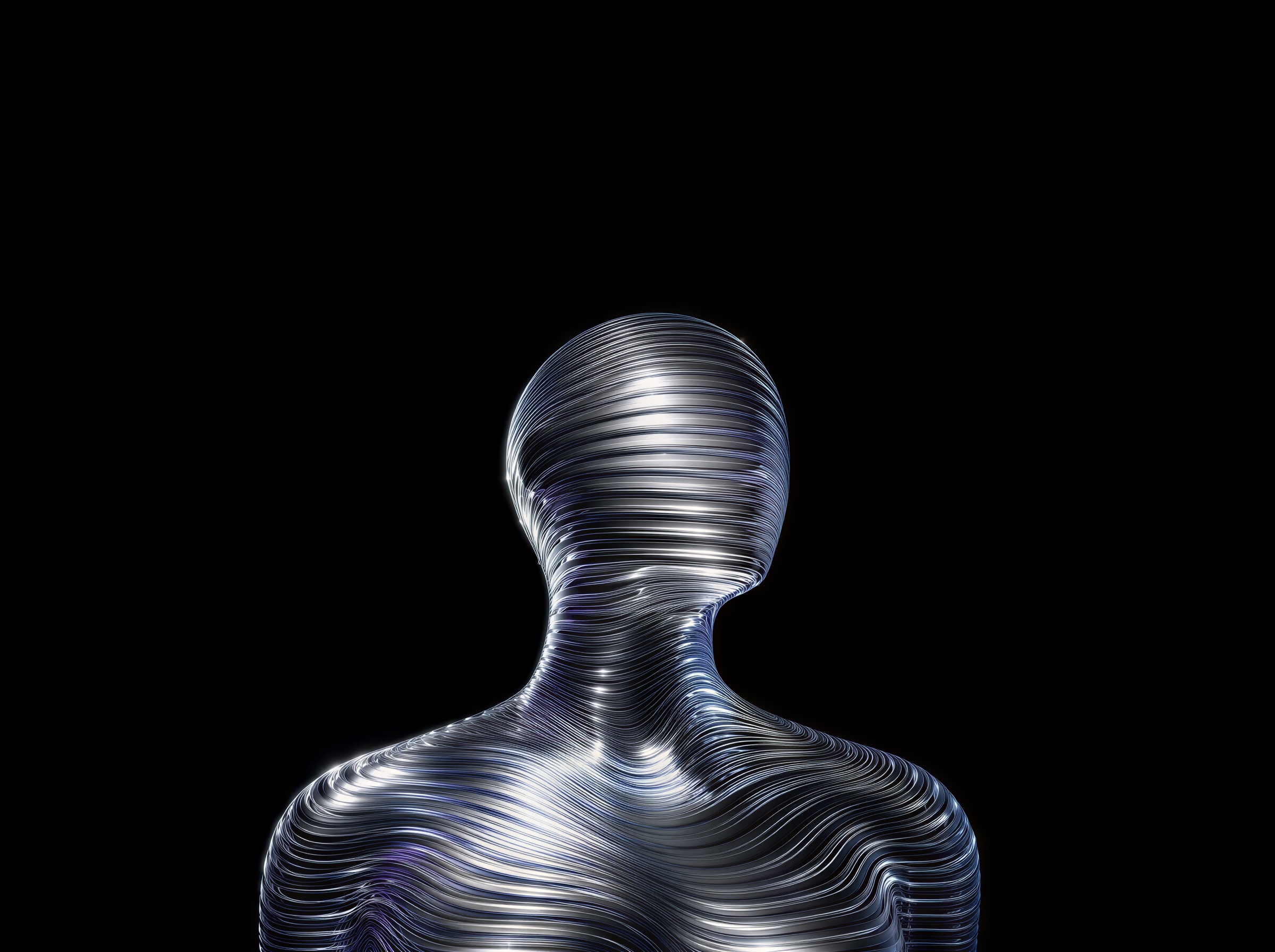 Metallic humanoid character, Waseem Anjum portfolio hero